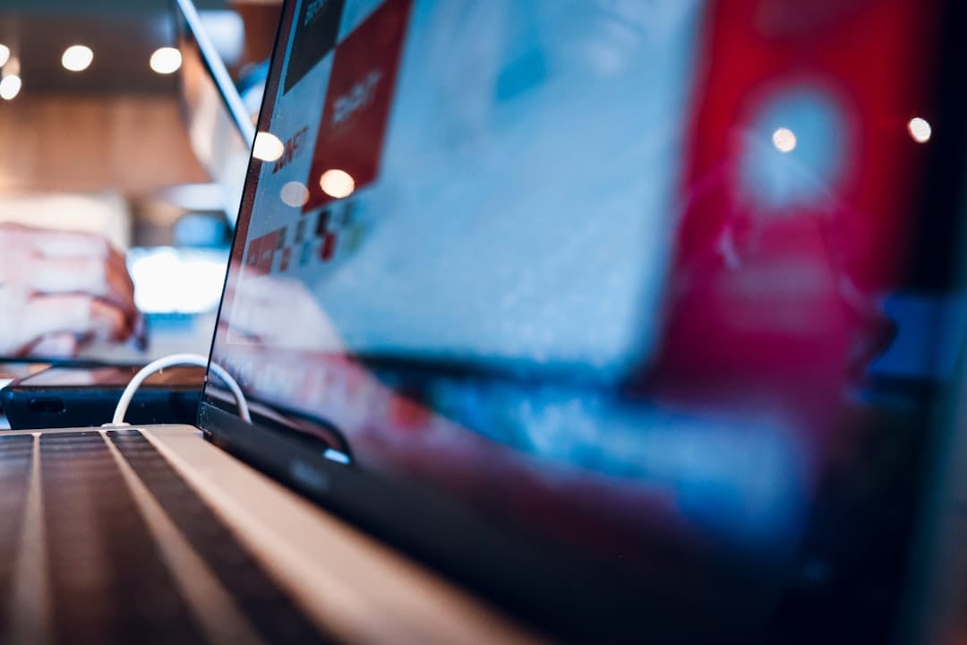 Freelancer working remotely on laptop